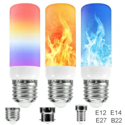 LED vlamlamp - vuureffect lamp - 3 standen - 5W - E27 - E12 - E14 - B22E14