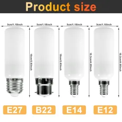 LED vlamlamp - vuureffect lamp - 3 standen - 5W - E27 - E12 - E14 - B22E14