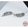 Silver crystal feather shaped earrings - 925 sterling silverEarrings