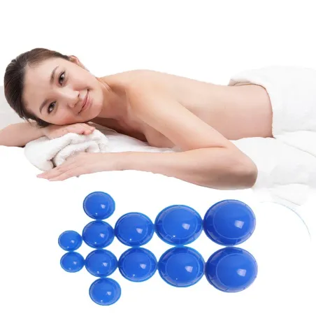 Siliconen vacuümcups - cupping / massage / anti cellulite therapie - 12 stuksMassage