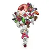 Elegante broche met kristallen bloemenBroches