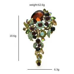 Elegante broche met kristallen bloemenBroches
