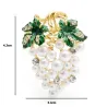 Witte druivenbroche - met kristallen/parelsBroches