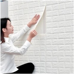 3D muursticker - zelfklevend foam - behang - watervast - baksteen design - 60 * 30cmMuurstickers