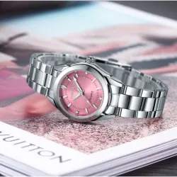 CHRONOS - luxe zilveren Quartz horloge - edelstaalHorloges