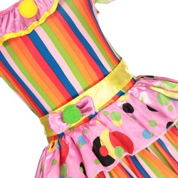 Clownsjurk - kostuum - kleurrijke strepen / stippenKostuums