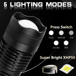 Z20 - XHP50 - 18650 batterij - LED-zaklamp - zoom - USB - waterdichtZaklampen