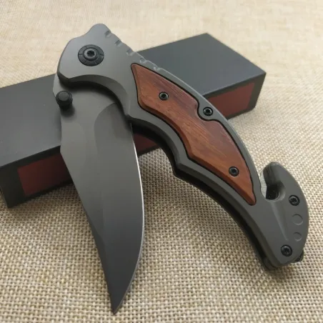 Opvouwbaar zakmes - zwart stalen mes - palissander handvatMultitool & Zakmes