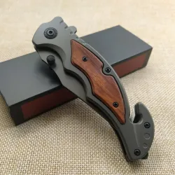 Opvouwbaar zakmes - zwart stalen mes - palissander handvatMultitool & Zakmes