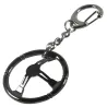 Metalen sleutelhanger met stuurwielSleutelhangers