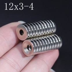N35 - neodymium magneet - sterke ronde schijf - 12mm * 3mm - met 4mm gatN35