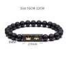 Black beads bracelet with a crown - 3 piecesBracelets