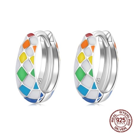 Regenboog oorringen - 925 sterling zilverOorbellen