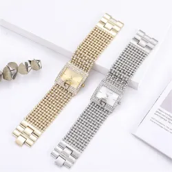 Elegant quartz horloge - brede kristallen armbandHorloges