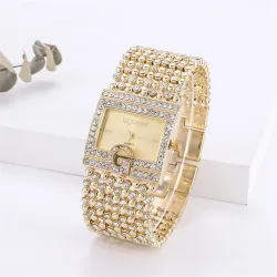 Elegant quartz horloge - brede kristallen armbandHorloges