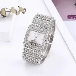 Elegant quartz horloge - brede kristallen armbandHorloges
