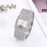 Elegant quartz horloge - brede kristallen armbandHorloges