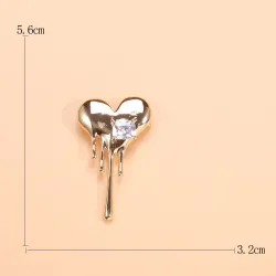 Hartvormige broche met zirkoonBroches