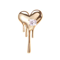Hartvormige broche met zirkoonBroches