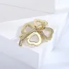 Broche klavertje vier - schelp / kristalBroches