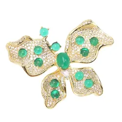 Vlindervormige broche met kristallenBroches
