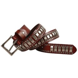 Punk style leather belt - metal rivets / square buckleBelts