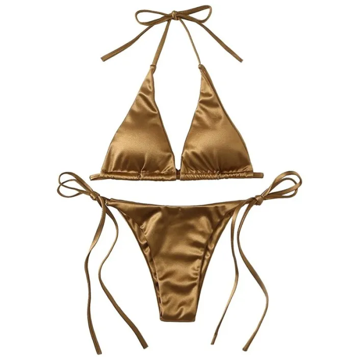 Sexy bikiniset - metallic kleureffectBadkleding