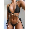 Sexy bikini setje - met kristallen/metalen decoratiesBadkleding