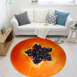 Decorative round carpet - fruit pattern - papayaCarpets