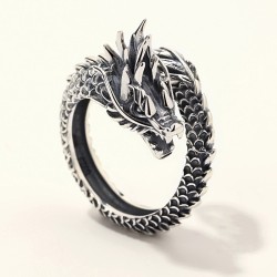 Dragon shaped silver ringRings