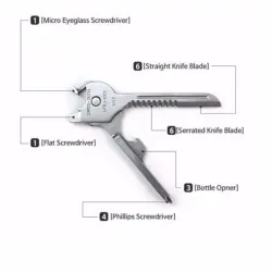 6 in 1 multifunctionele sleutel - roestvrijstalen multitoolSurvival gereedschap