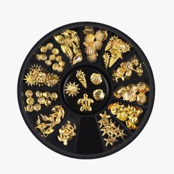 Gouden nageldecoraties - oceaanthema'sNagelstickers