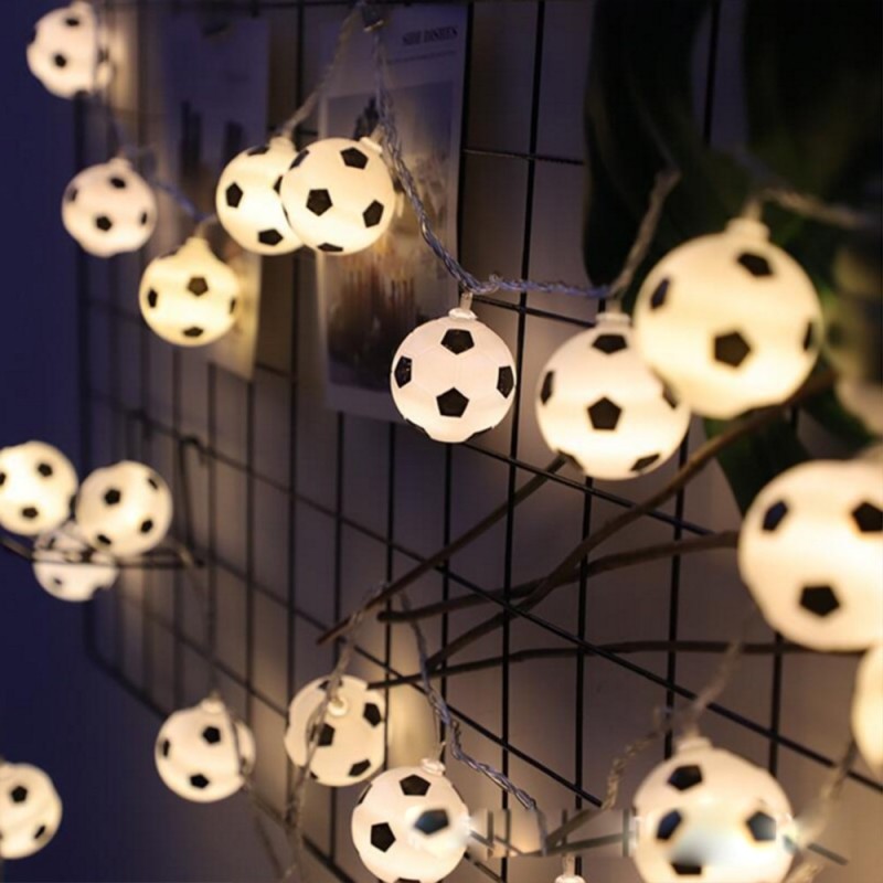 LED string garland - with footballs - battery poweredValentine's day