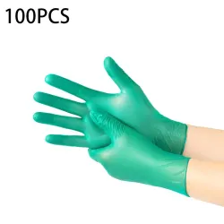 Wegwerphandschoenen van nitril - multifunctioneel - waterdicht - groen - 100 stuksUiterlijk & Gezondheid