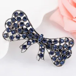 Elegante blauwe kristallen haarspeld - bloemen / vlinders / strikHaarspelden