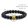 Armband met zwarte kralen - met een kroonArmbanden