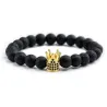 Armband met zwarte kralen - met een kroonArmbanden