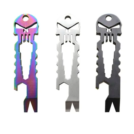 RVS multitool - flesopener - koevoet - moersleutel - met sleutelhanger - schedelvormMultitool & Zakmes