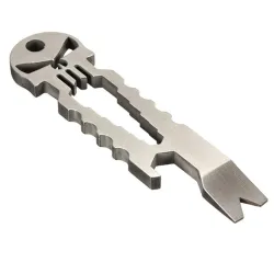 RVS multitool - flesopener - koevoet - moersleutel - met sleutelhanger - schedelvormMultitool & Zakmes