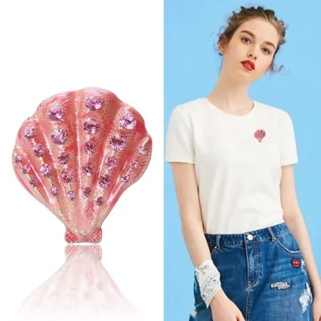 Kristallen schelp - elegante brocheBroches