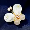Parelmoer schelp vlinder - met kristallen / parelsBroches