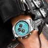 LUIK - luxe quartz horloge - lichtgevend - edelstaal - waterdicht - turkooisHorloges