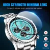 LUIK - luxe quartz horloge - lichtgevend - edelstaal - waterdicht - turkooisHorloges
