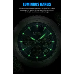 LUIK - luxe quartz horloge - lichtgevend - edelstaal - waterdicht - turkooisHorloges