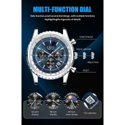 LUIK - luxe quartz horloge - lichtgevend - edelstaal - waterdicht - turkooisHorloges
