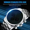 LUIK - luxe quartz horloge - lichtgevend - edelstaal - waterdicht - zwartHorloges