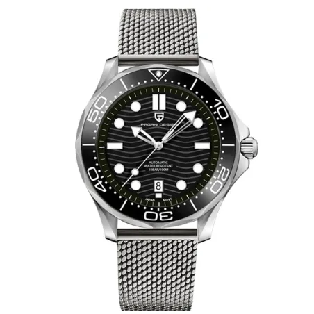 PAGANI DESIGN - mechanisch horloge - roestvrij staal - mesh band - waterdicht - zwartHorloges