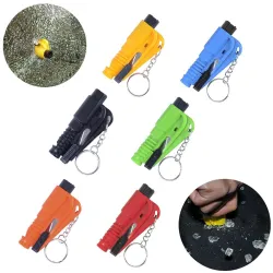 3 in 1 mini veiligheidshamer - gordelsnijder - ruitenbrekerSleutelhangers