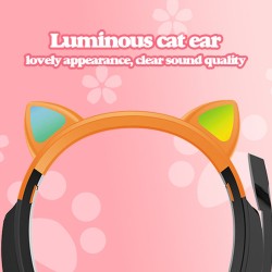 Glowing cat ears headphones - wired headset - with microphoneHeadsets