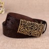Retro leather belt - with metal carved buckleBelts